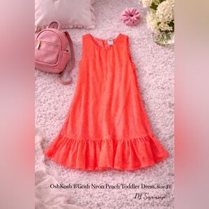 OshKosh B’Gosh Neon Peach Sleeveless Toddler Dress | Size 3T | GUC